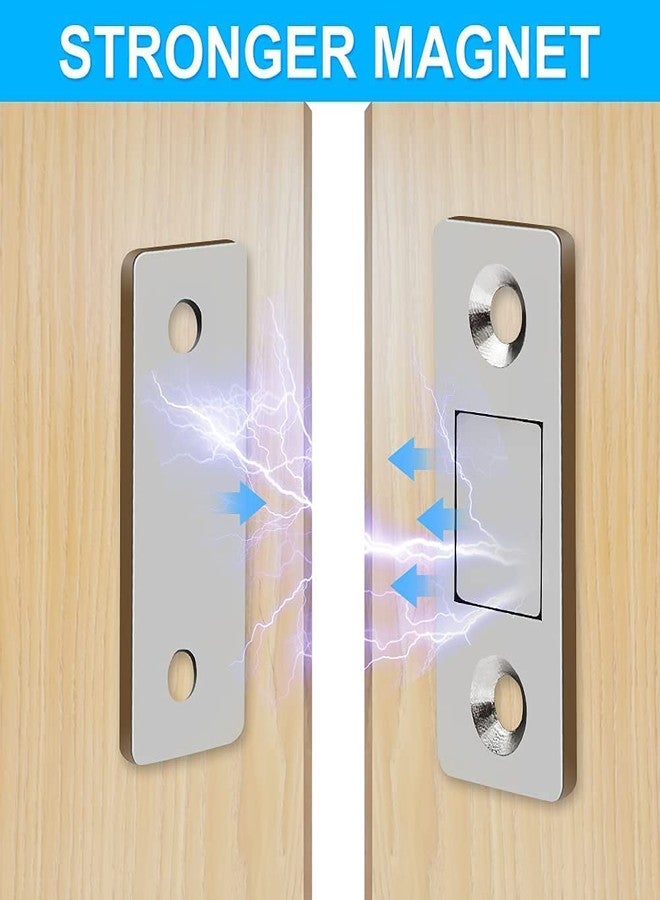TAPUJI Magnetic Door Catch, 2 Pack Ultra Thin Cabinet Magnetic Catch with Strong Adhesive Sticker & Screws, Slim Drawer Magnets Locks Furniture Safety Latches for Kitchen Cupboard - Image 4